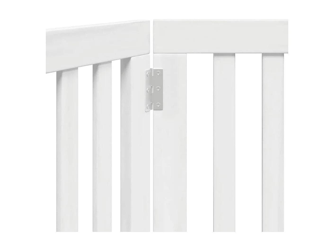 Puerta para perros plegable 2 paneles madera álamo blanca 160cm