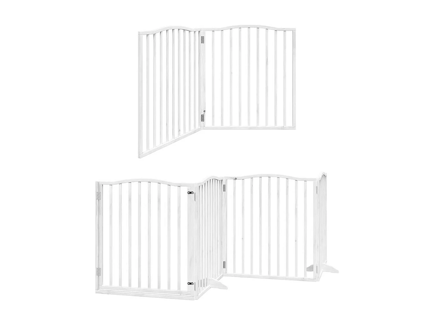 Puerta de perros plegable 12 paneles madera álamo blanca 960 cm