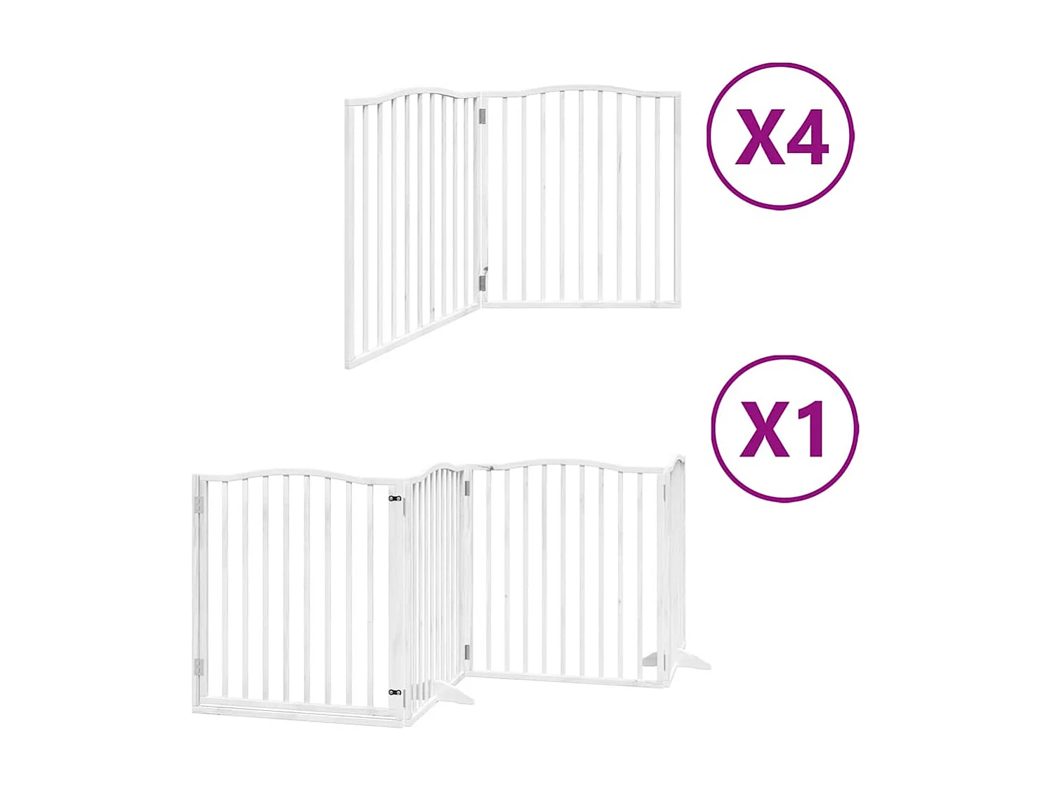 Barrière pour chien porte pliable 12 panneaux bois de peuplier