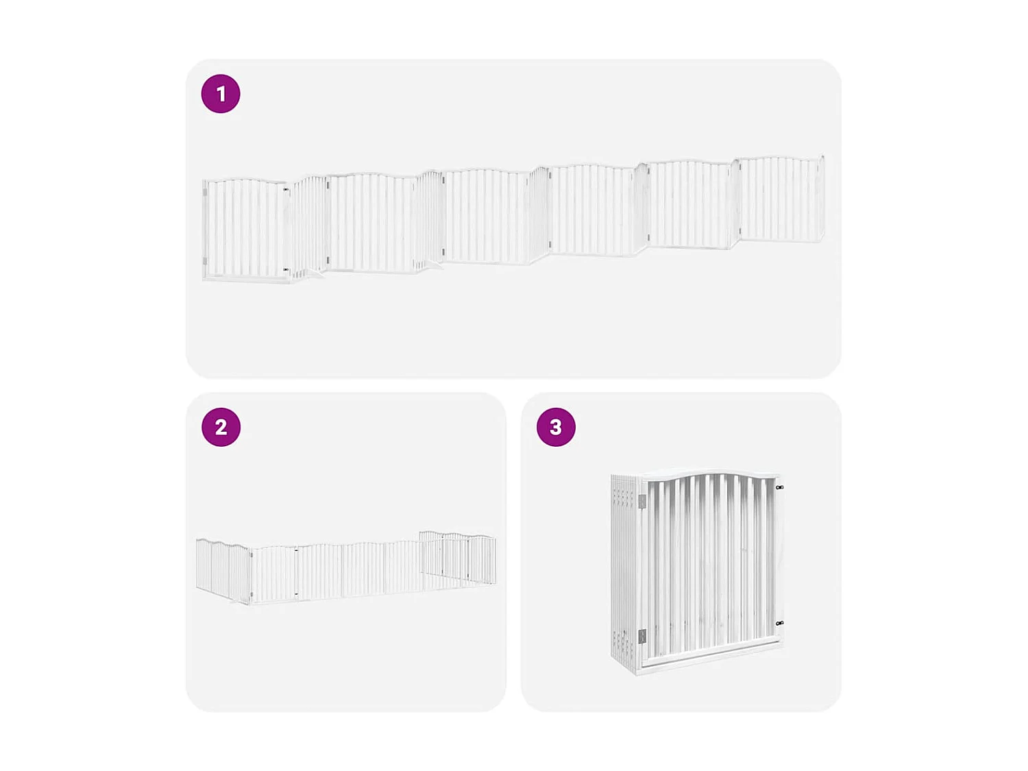 Barrière pour chien porte pliable 12 panneaux bois de peuplier