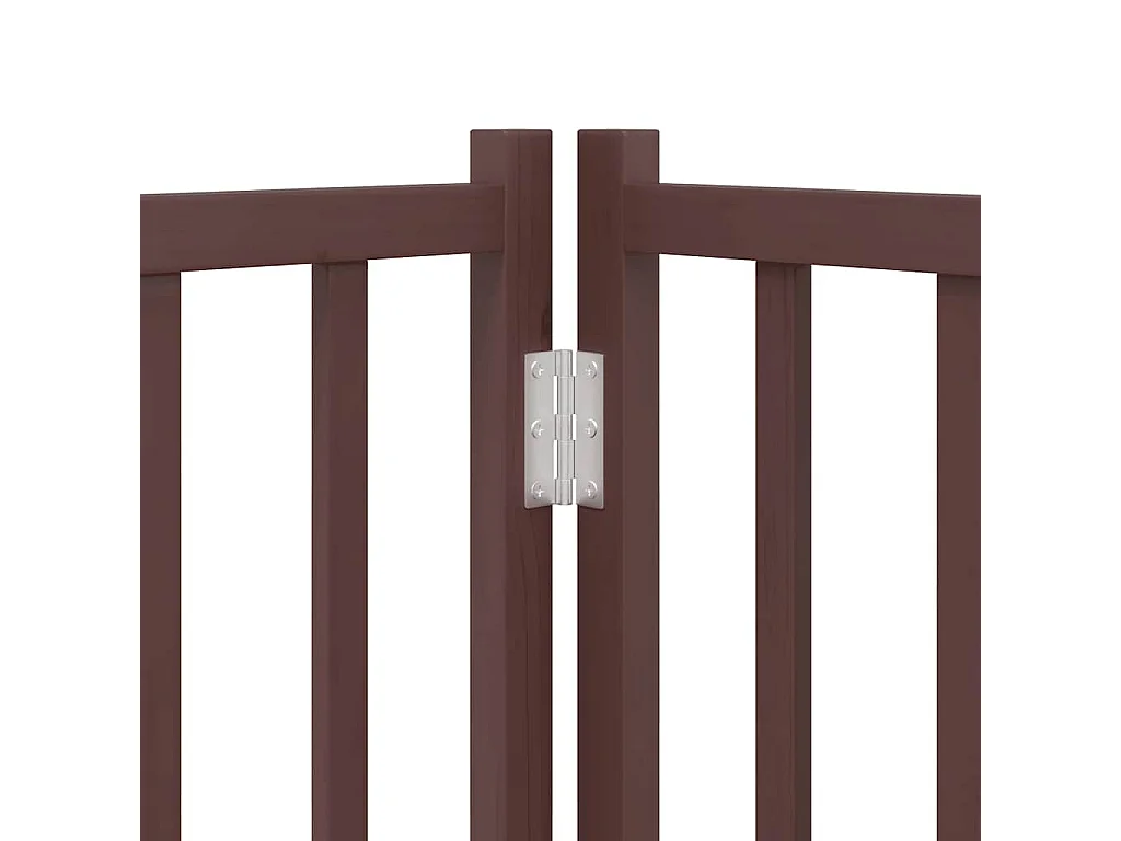 Puerta de perros plegable 12 paneles madera álamo marrón 960 cm