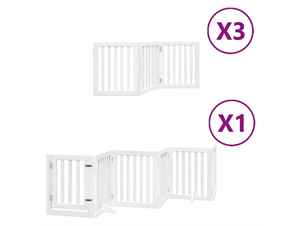 Barrière pour chien porte pliable 15 panneaux bois de peuplier