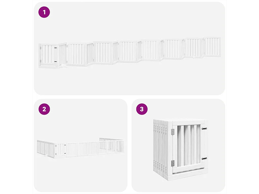 Barrière pour chien porte pliable 15 panneaux bois de peuplier