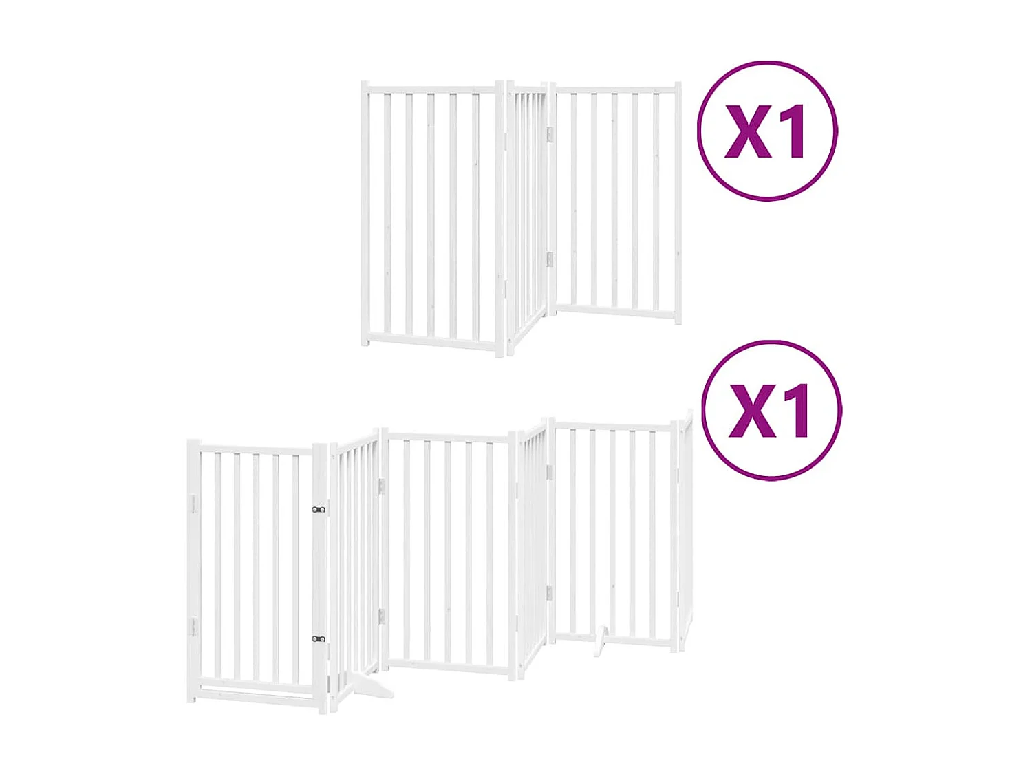 Barrière pour chien porte pliable 9 panneaux blanc bois peuplier