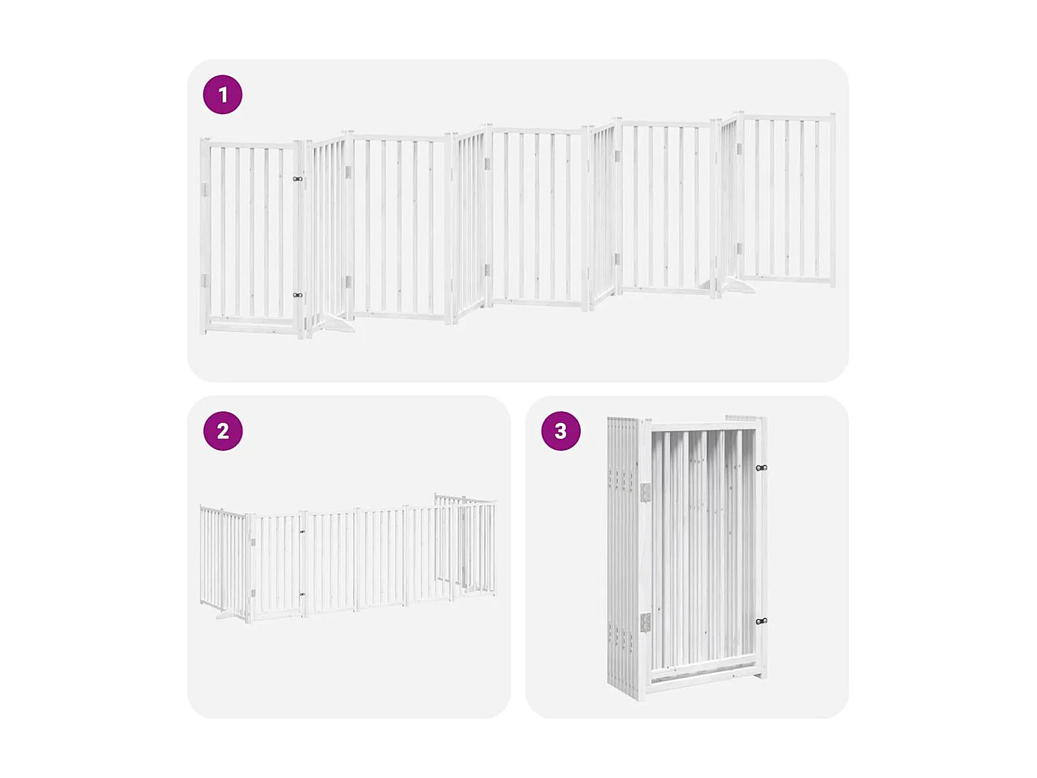 Barrière pour chien porte pliable 9 panneaux blanc bois peuplier