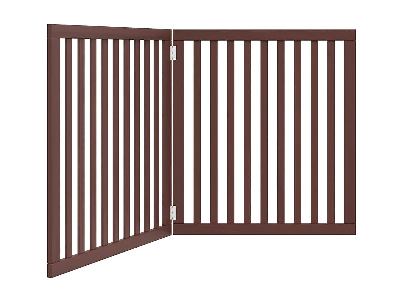 Puerta para perros plegable 2 paneles madera álamo marrón 160cm