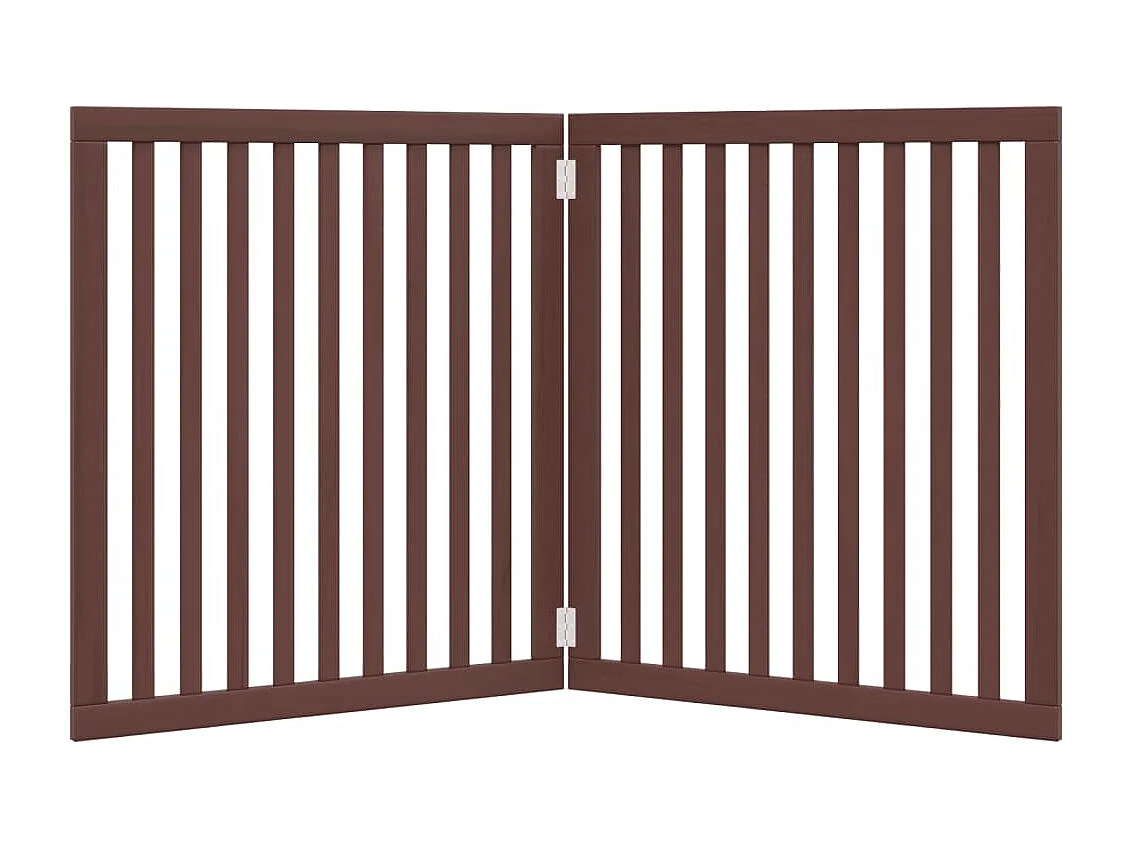 Puerta para perros plegable 2 paneles madera álamo marrón 160cm