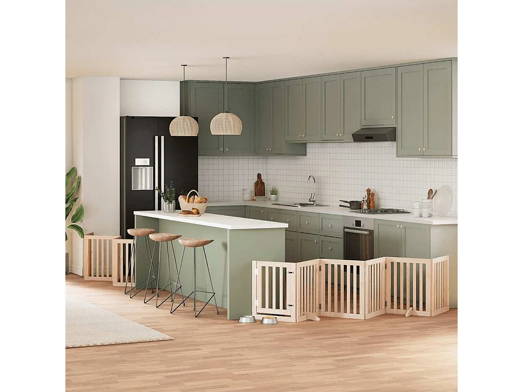 Portão para cães com porta dobrável 12 painéis 600 cm álamo