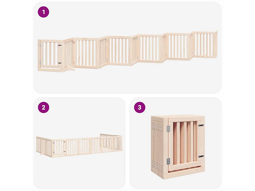 Portão para cães com porta dobrável 12 painéis 600 cm álamo