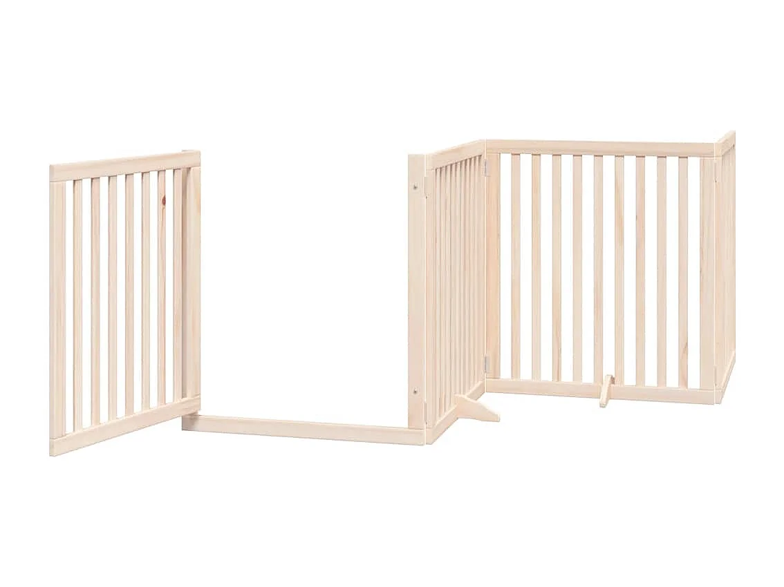 Puerta para perros plegable 8 paneles madera de álamo 640 cm