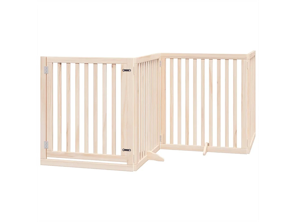 Barrière pour chien porte pliable 8 panneaux bois de peuplier