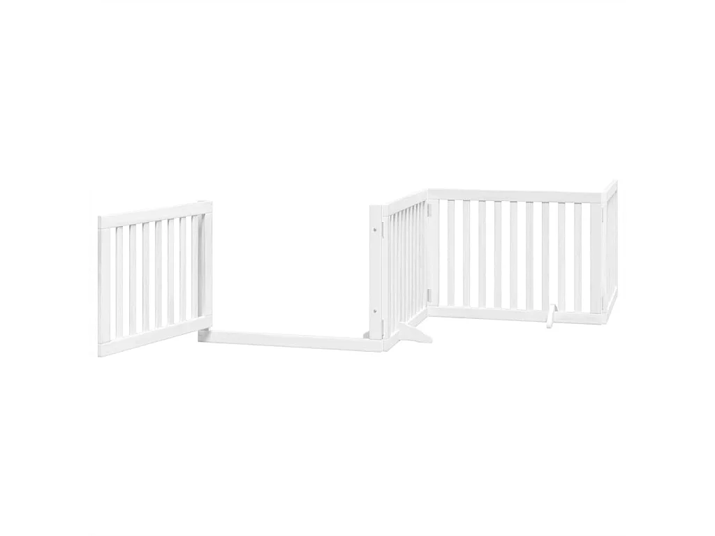 Portão para cães com porta dobrável 4 painéis 320 cm álamo branco