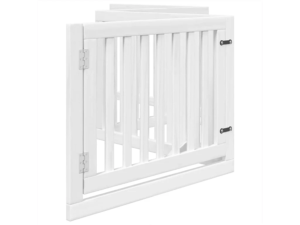 Portão para cães com porta dobrável 4 painéis 320 cm álamo branco