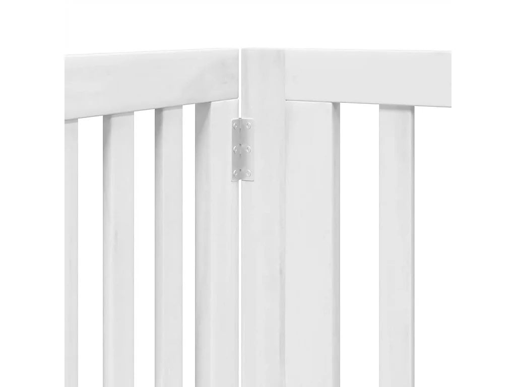Portão para cães com porta dobrável 4 painéis 320 cm álamo branco