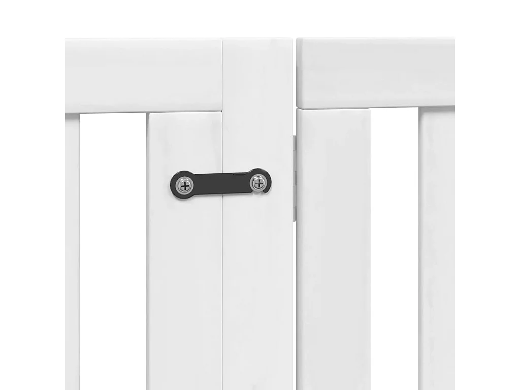 Portão para cães com porta dobrável 4 painéis 320 cm álamo branco