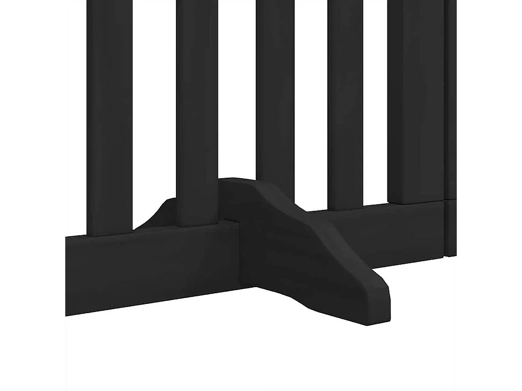 Barrière pour chien porte pliable 12 panneaux noir bois peuplier