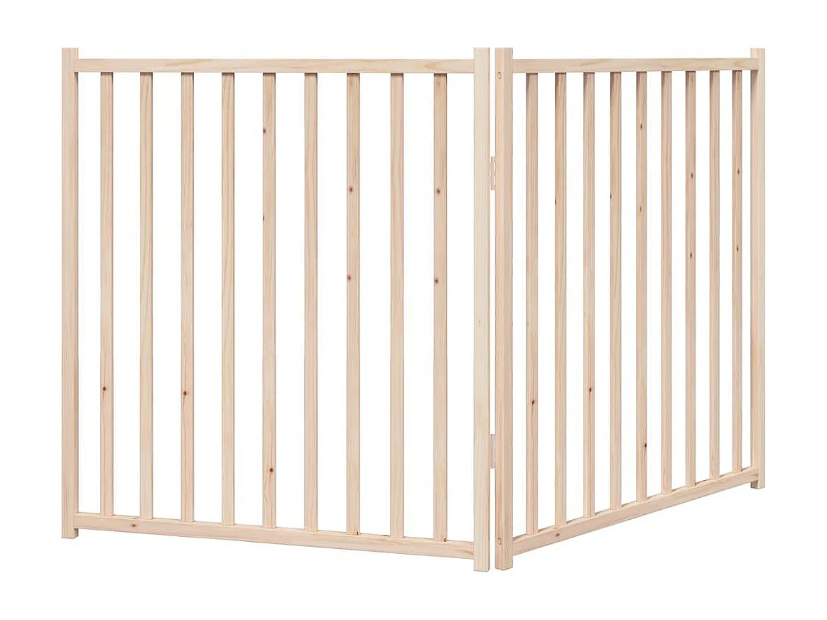 Barrière pour chien pliable 2 panneaux 160 cm bois sapin massif