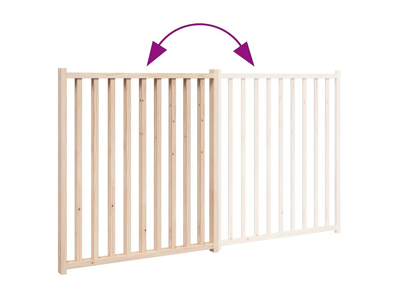 Barrière pour chien pliable 2 panneaux 160 cm bois sapin massif