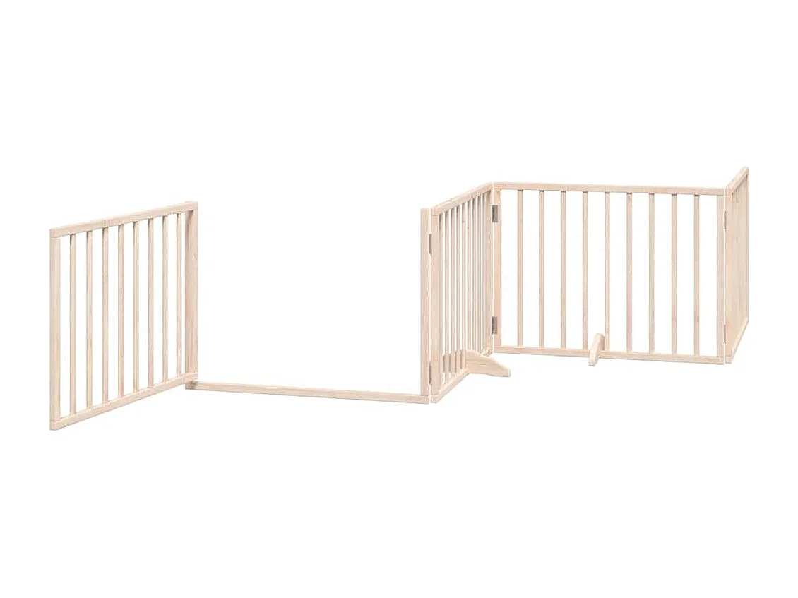 Barrière pour chien porte pliable 10 panneaux bois de peuplier