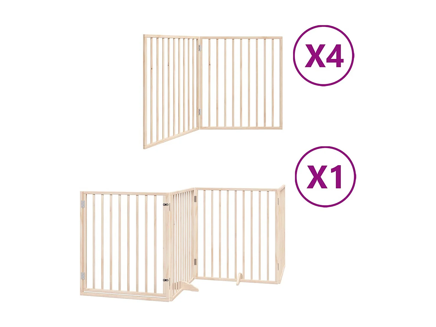 Puerta para perros plegable 12 paneles madera de álamo 960 cm