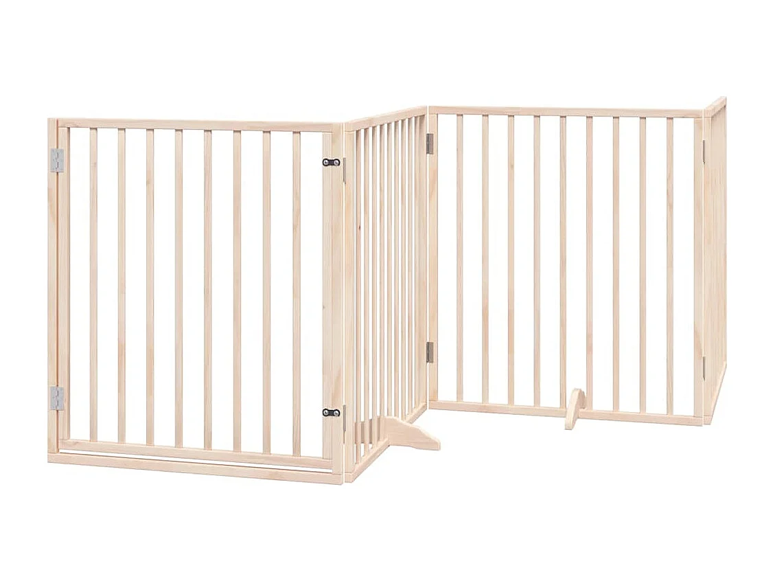 Puerta para perros plegable 12 paneles madera de álamo 960 cm