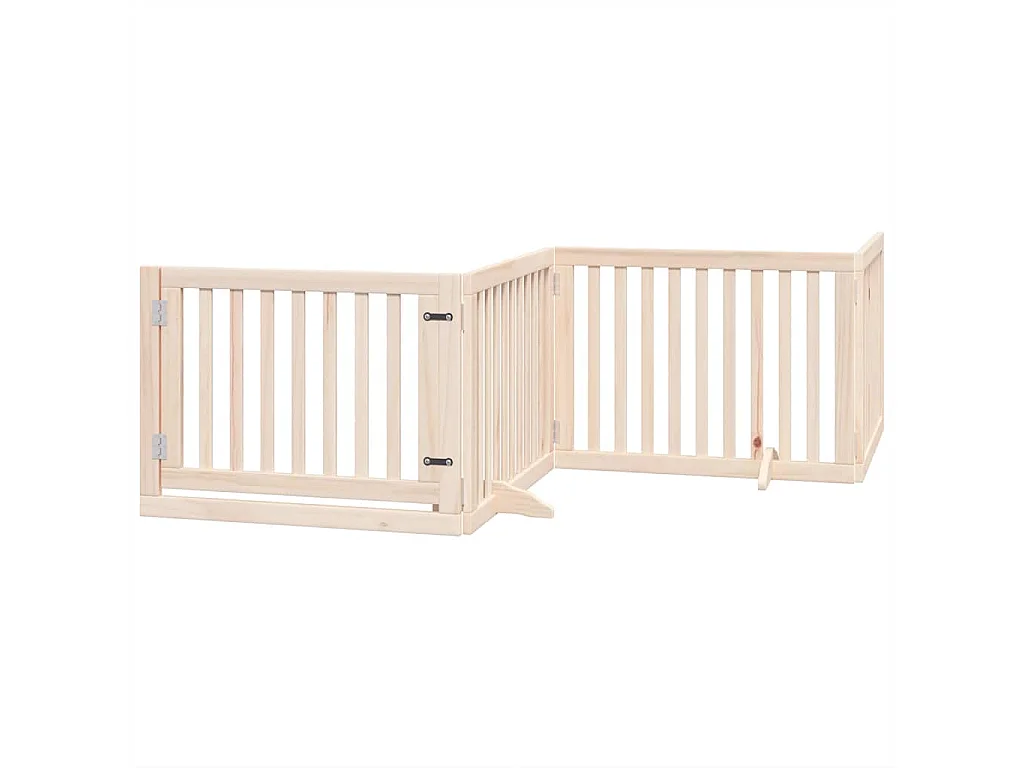 Puerta para perros plegable 8 paneles madera de álamo 640 cm