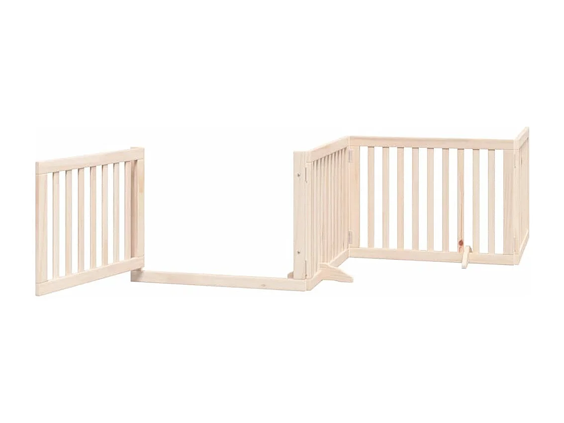 Puerta para perros plegable 8 paneles madera de álamo 640 cm