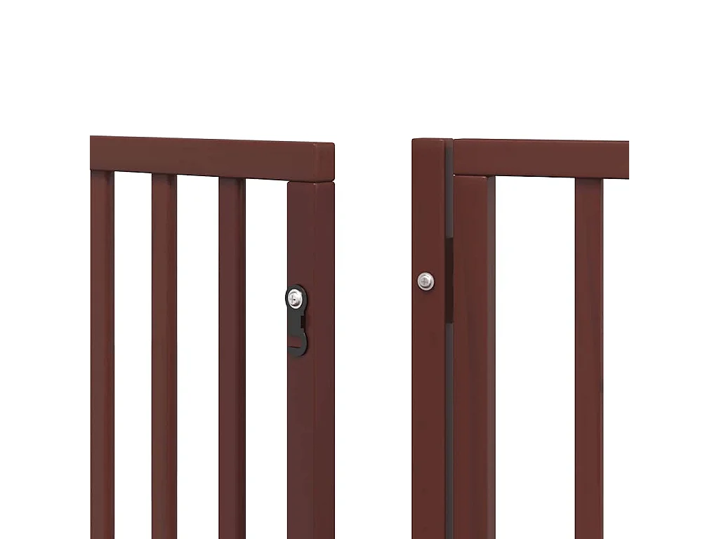 Portão cães com porta dobrável 8 painéis 640 cm álamo castanho