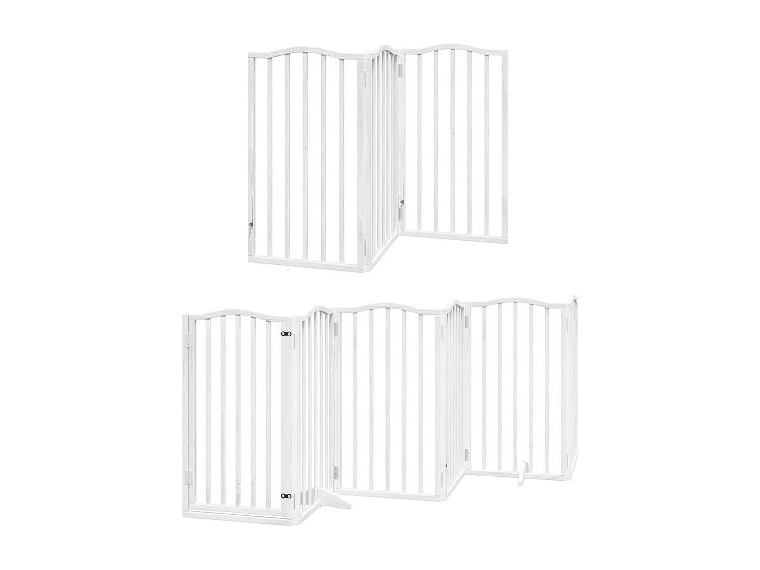 Barrière pour chien porte pliable 9 panneaux blanc bois peuplier