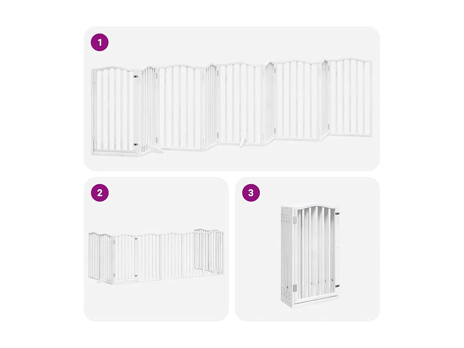 Barrière pour chien porte pliable 9 panneaux blanc bois peuplier