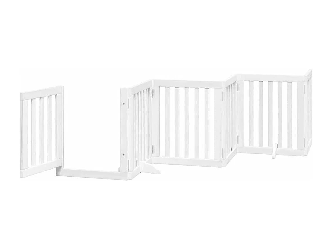Barrière pour chien porte pliable 9 panneaux blanc bois peuplier
