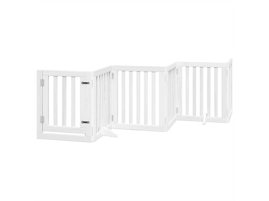Barrière pour chien porte pliable 9 panneaux blanc bois peuplier