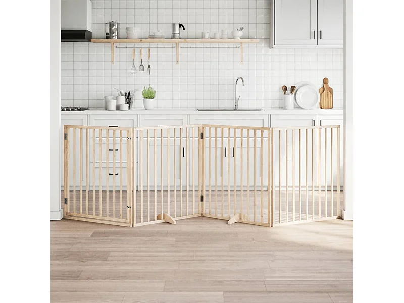 Portão para cães com porta dobrável 4 painéis 320 cm álamo