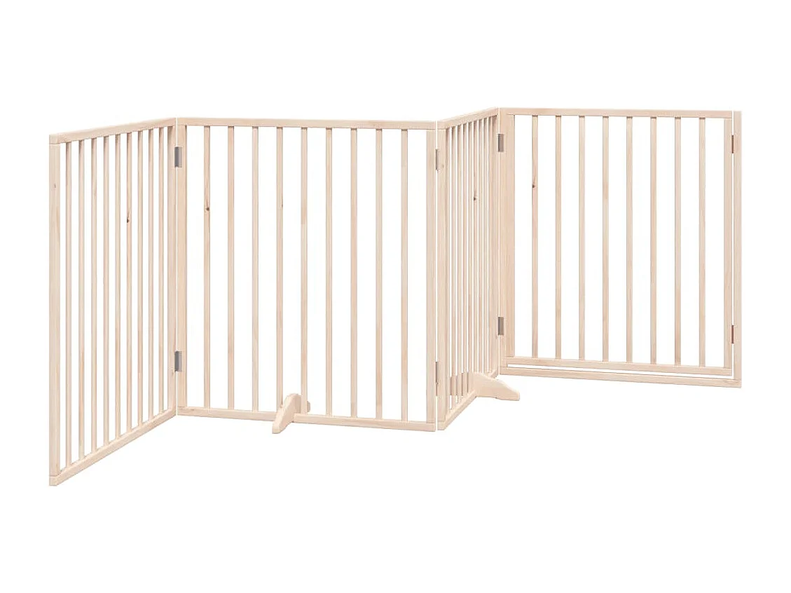 Barrière pour chiens avec porte 4 panneaux bois de peuplier