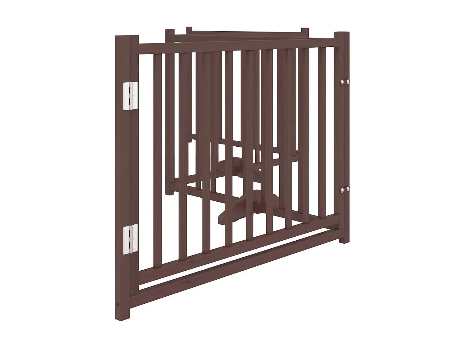 Barrière pour chiens avec porte 4 panneaux bois de sapin massif