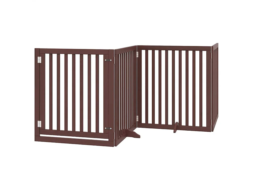 Puerta de perros plegable 10 paneles madera álamo marrón 800 cm