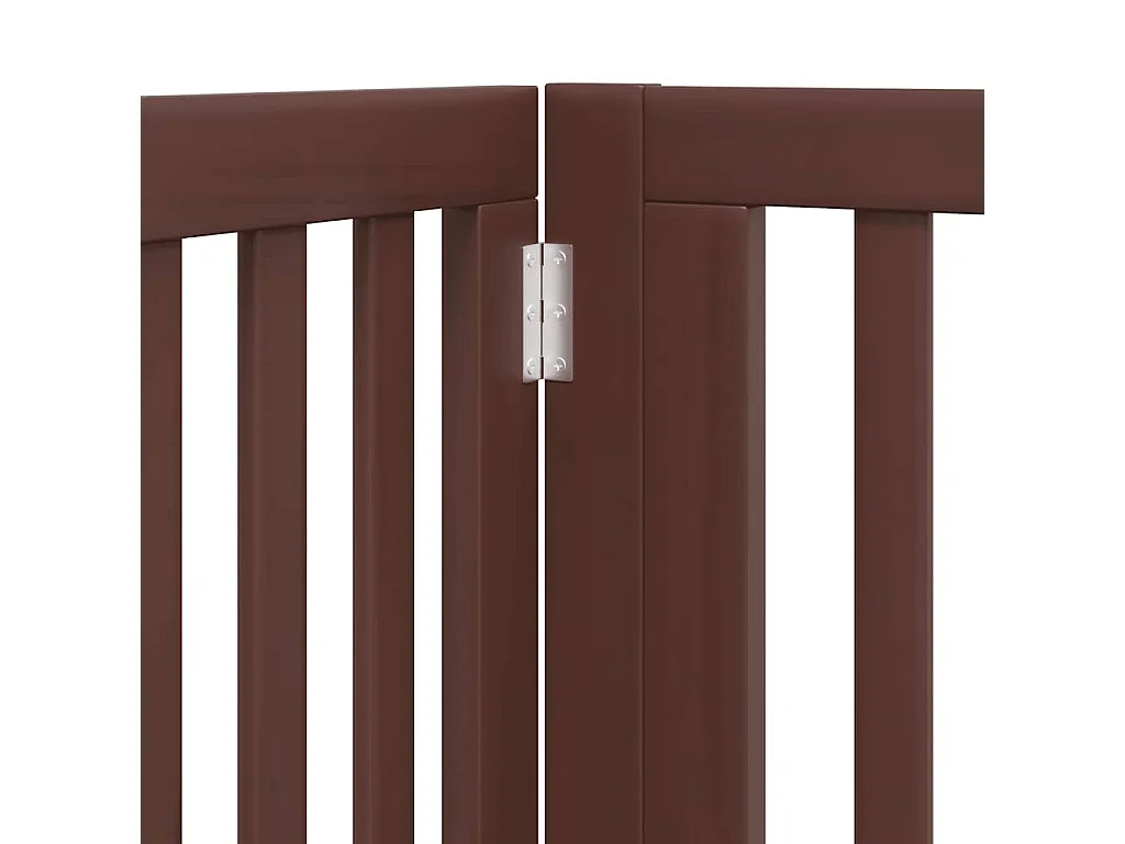 Puerta de perros plegable 10 paneles madera álamo marrón 800 cm