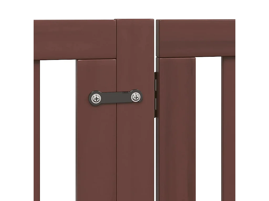 Puerta de perros plegable 10 paneles madera álamo marrón 800 cm