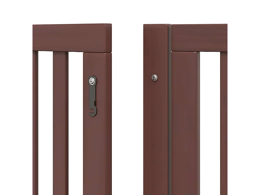Puerta de perros plegable 10 paneles madera álamo marrón 800 cm