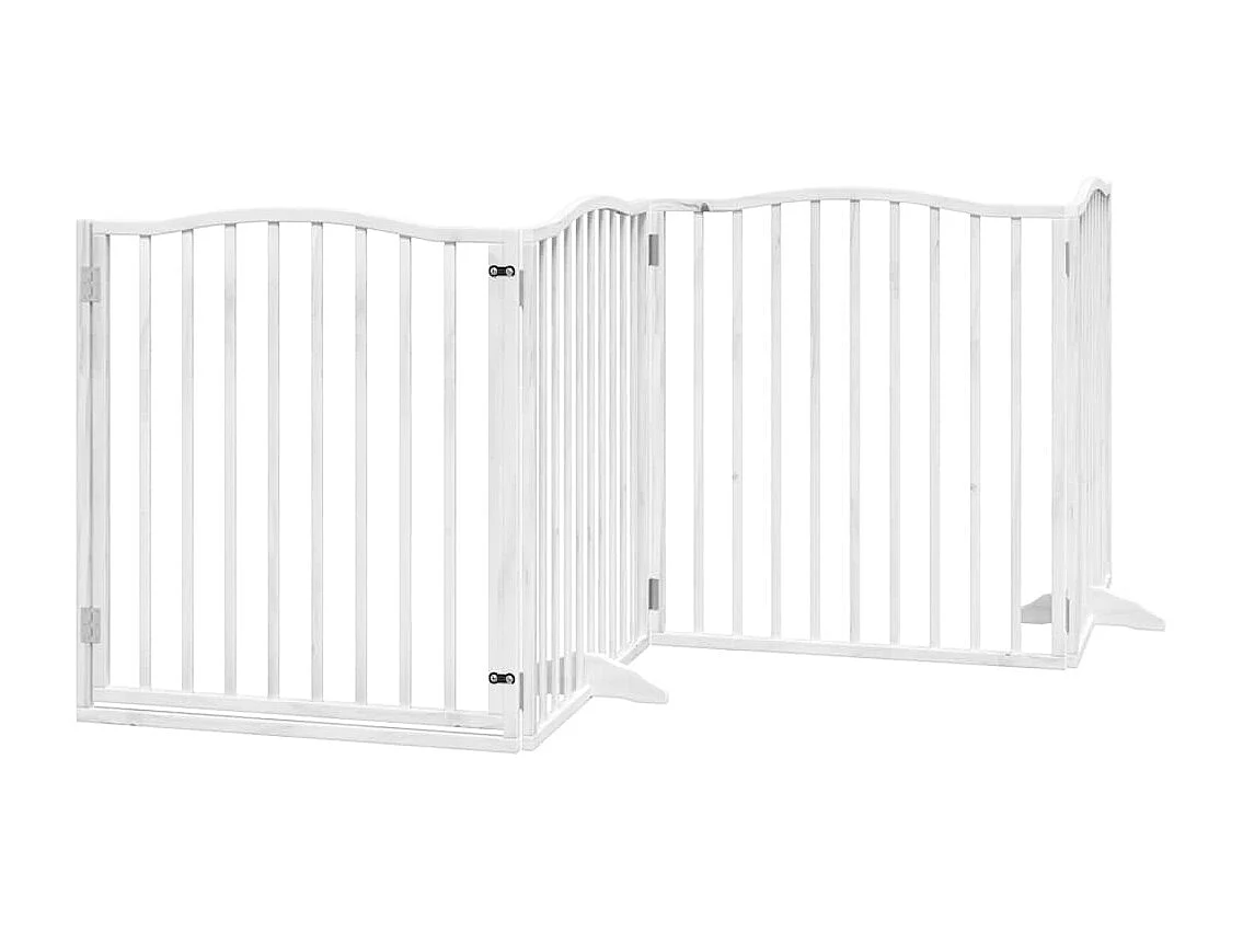 Portão para cães com porta dobrável 10 painéis 800cm álamo branco