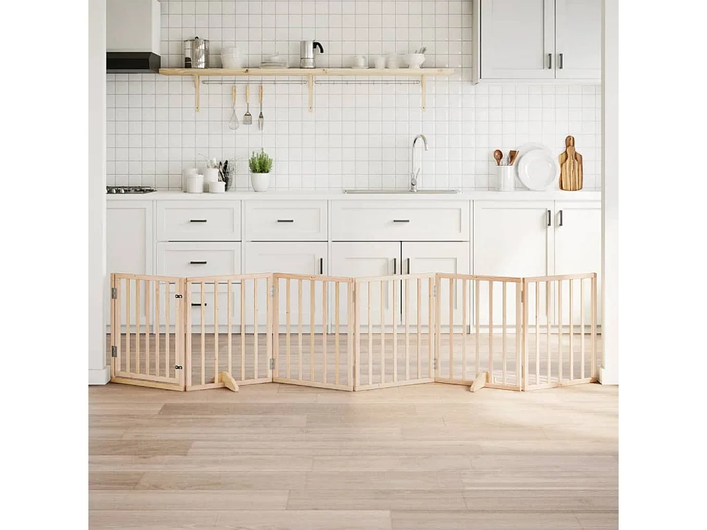 Portão para cães com porta dobrável 6 painéis 300 cm álamo