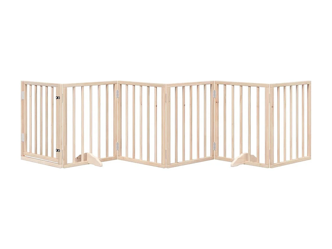 Portão para cães com porta dobrável 6 painéis 300 cm álamo