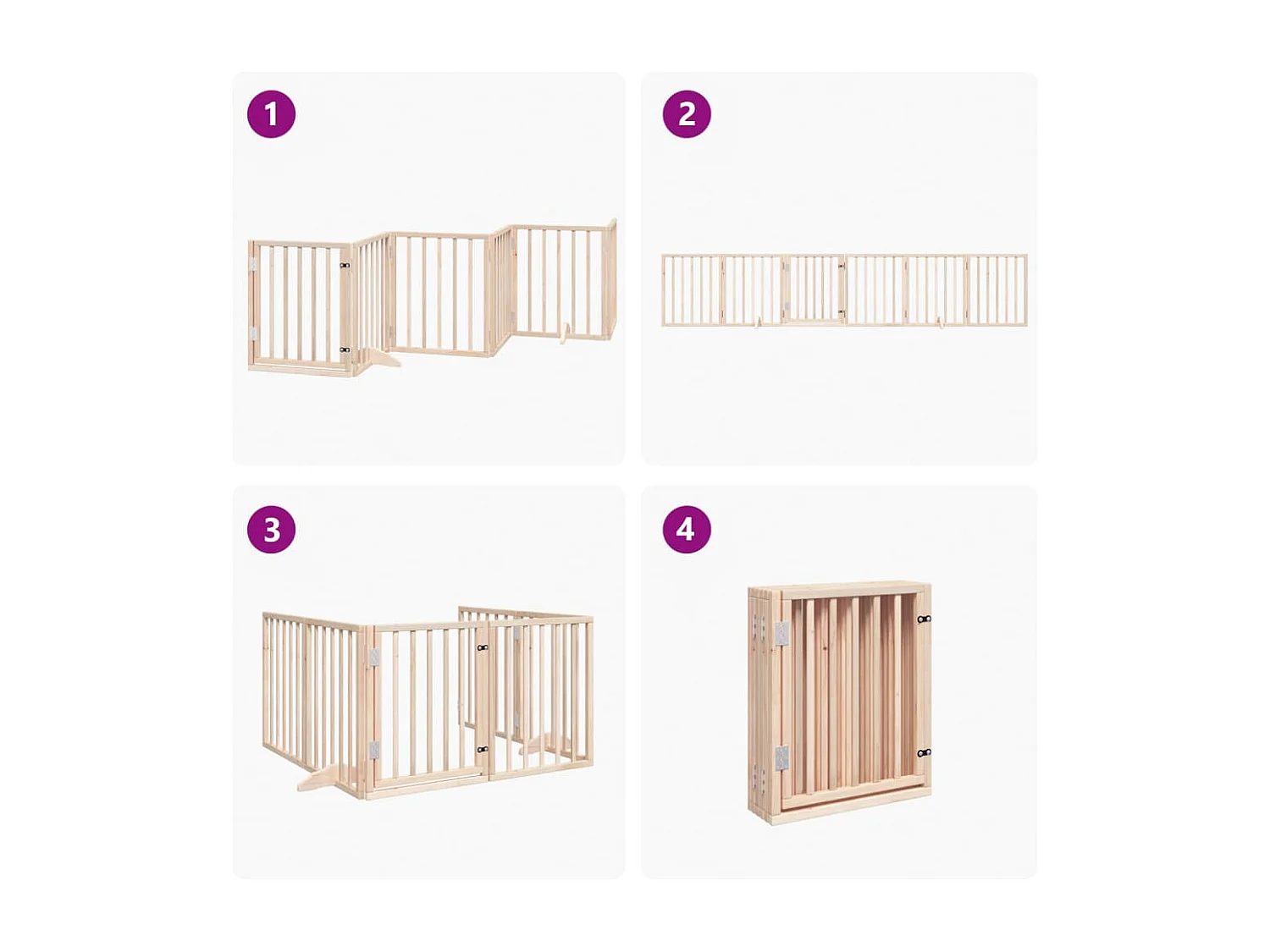 Portão para cães com porta dobrável 6 painéis 300 cm álamo