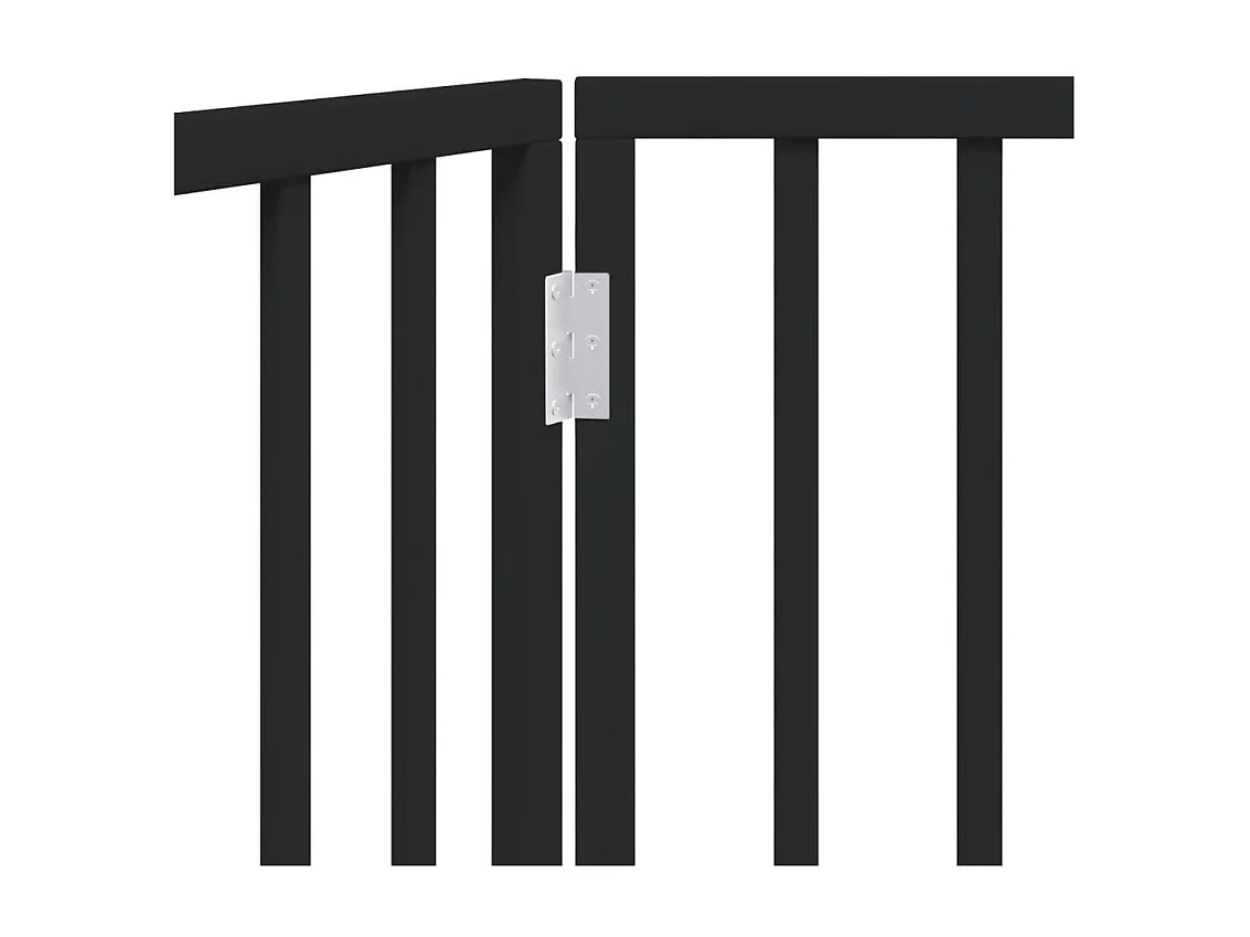 Puerta para perros plegable de 2 paneles, color negro, 160 cm, madera de álamo