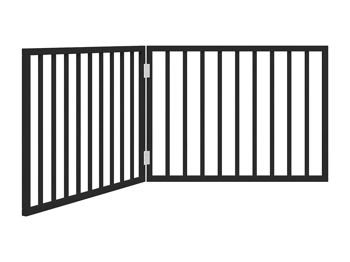 Barrière pour chien pliable à 2 panneaux Noir 160 cm Bois de peuplier