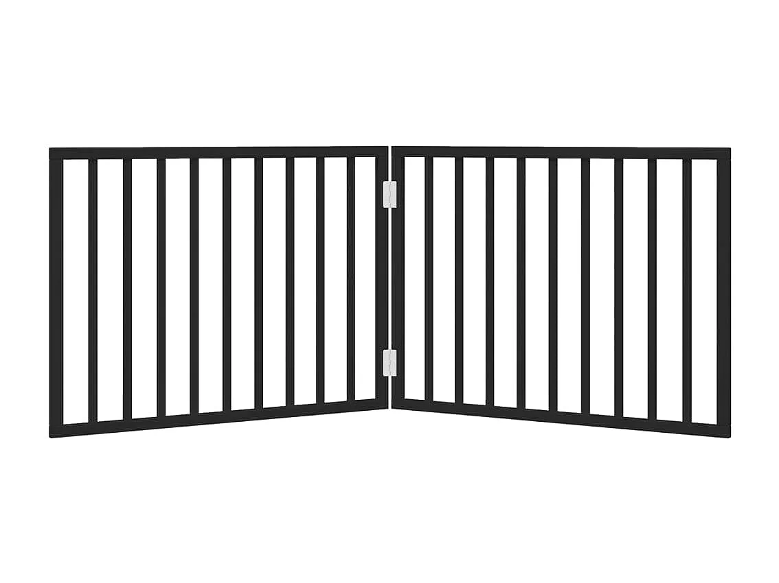 Barrière pour chien pliable à 2 panneaux Noir 160 cm Bois de peuplier
