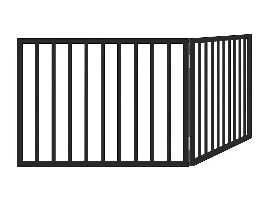 Barrière pour chien pliable à 2 panneaux Noir 160 cm Bois de peuplier