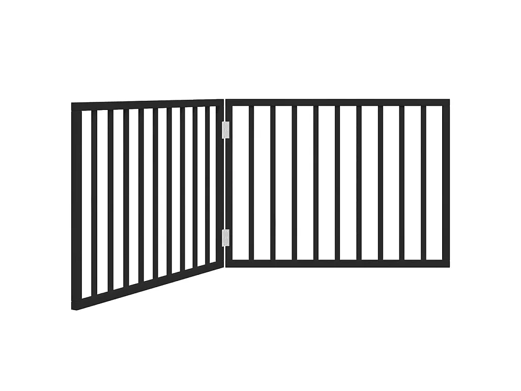 Barrière pour chien pliable à 2 panneaux Noir 160 cm Bois de peuplier