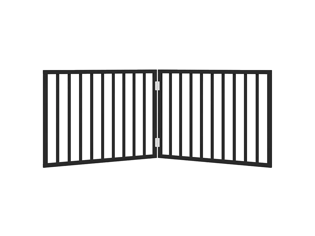 Barrière pour chien pliable à 2 panneaux Noir 160 cm Bois de peuplier