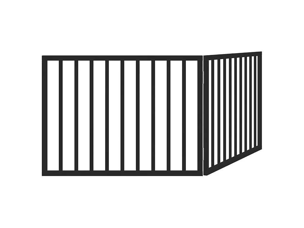 Barrière pour chien pliable à 2 panneaux Noir 160 cm Bois de peuplier